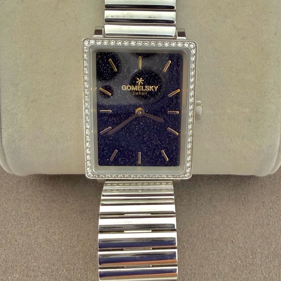 Gomelsky Shirley Fromer Steel Black Dial Diamond Quartz Womens Watch G0120072643